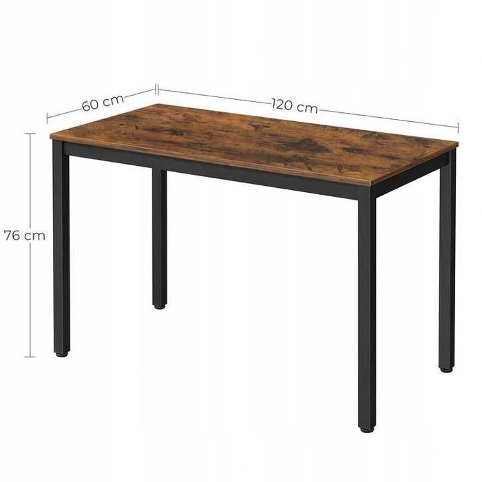 NOWY Stół z Krzesłami Czarny Loft do Kuchni Salonu Jadalni Drewniany