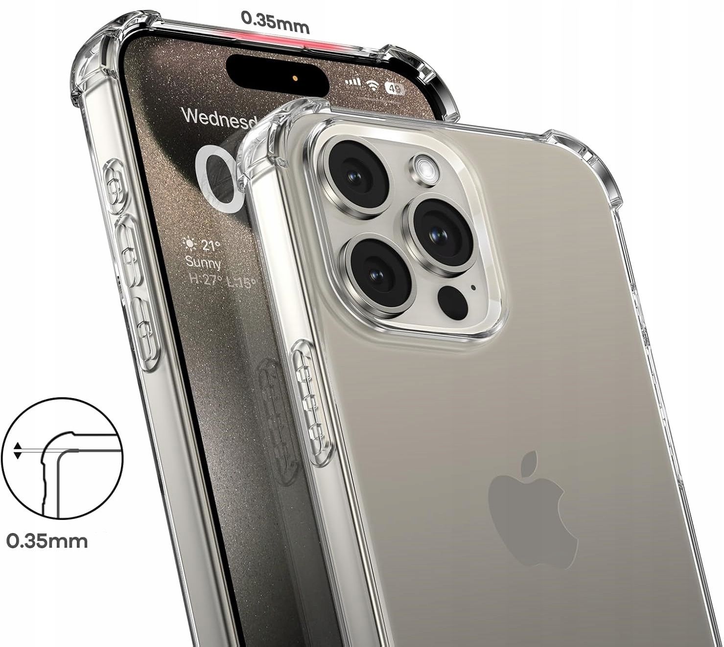 Etui Do Apple Iphone 15 Pro Anti Shock Case Bezbarwny