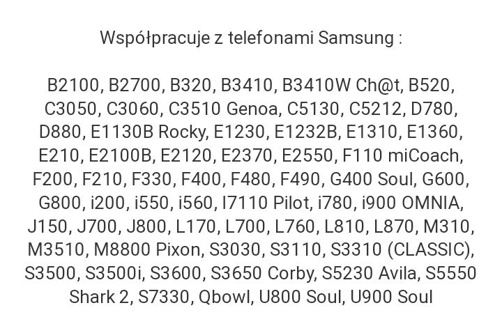 Oryginalny kabel USB VGA  Samsung do przesyłania danych oraz ładowania