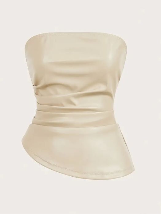 Коричневий бордо шкіряний топ хс С М розмір