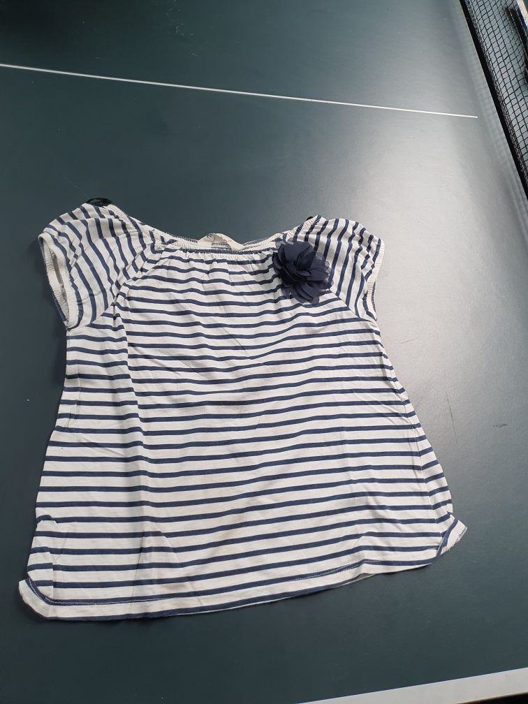 H&m 146-152 bluzka bluzeczka koszulka paski kwiat tiul