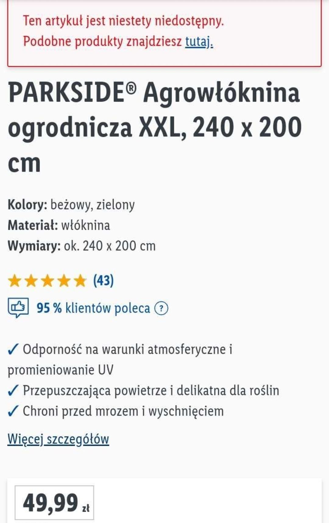 Nowa włóknina zabezpieczającą rosliny