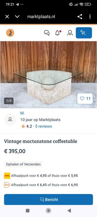 Mesa em pedra com tampo de vidro