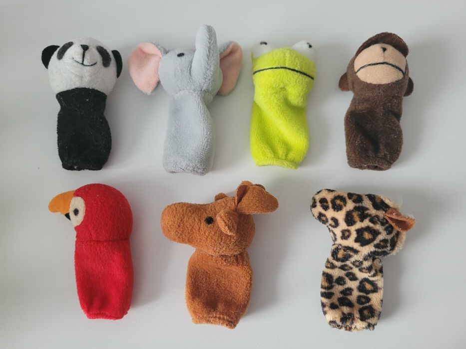 Ikea Titta Djur Pacynki Zwierzaczki małpka żabka renifer 7Szt