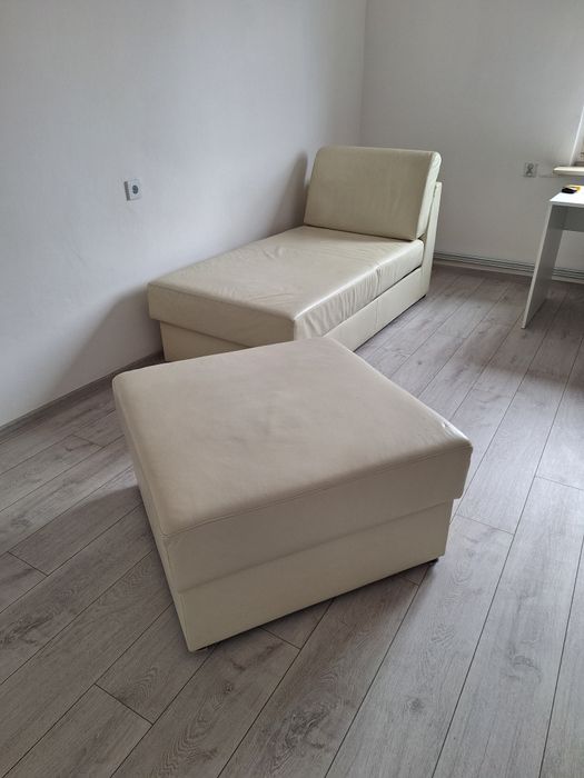 Narożnik skórzana kanapa łóżko z pojemnikiem skóra
