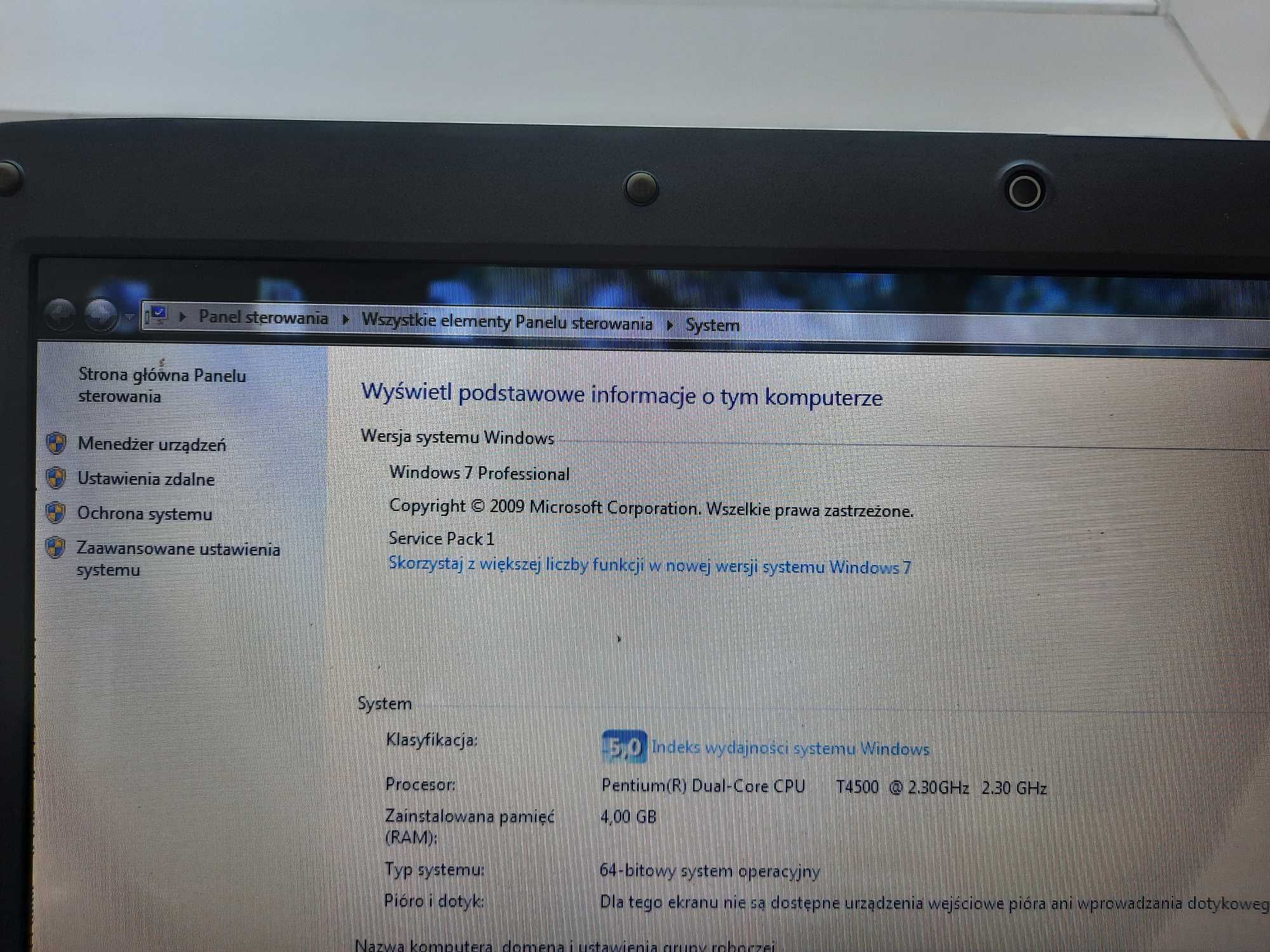 Laptop Samsung R530 T4500 2,3 Ghz, 4GB, HDD 500GB GWARANCJA, Rozbudowa