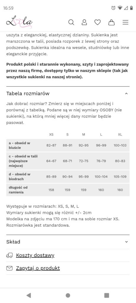 Długa sukienka M