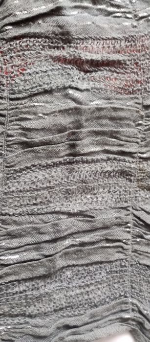 Damski ażurowy szalik srebrna nitka