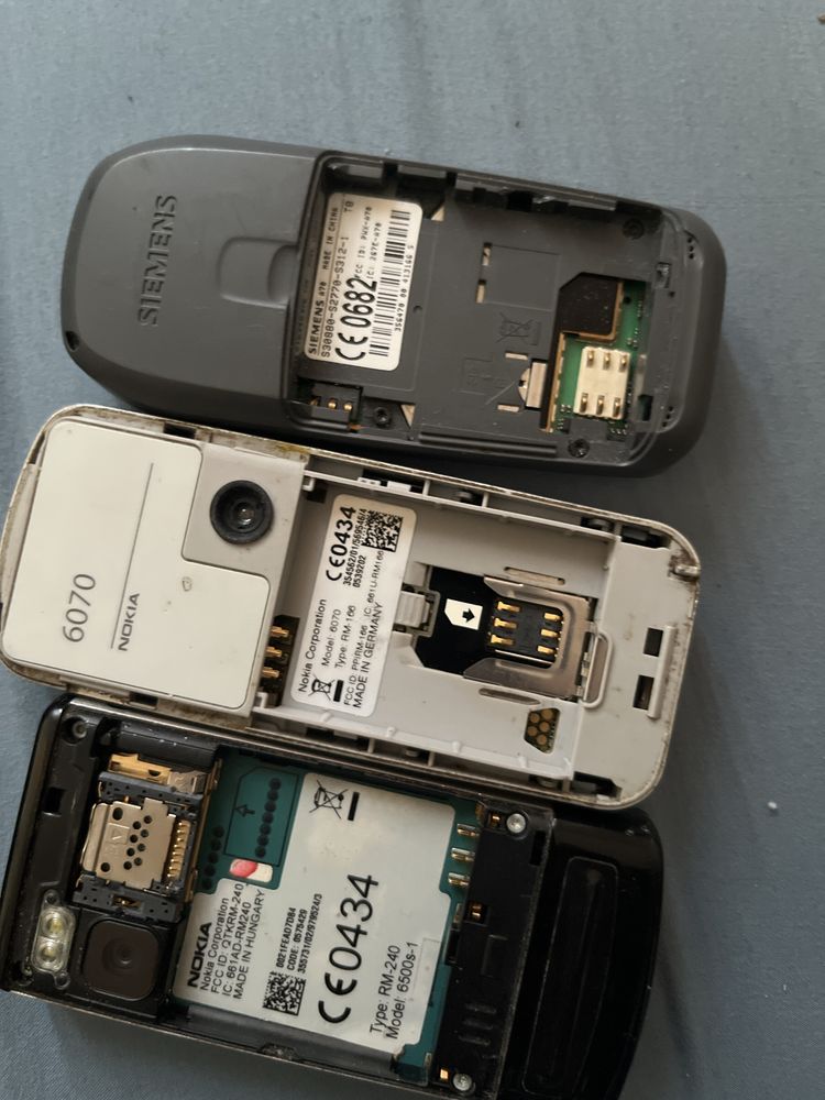 Siemens A52, Nokia 6070, Nokia 6500 Slide UI