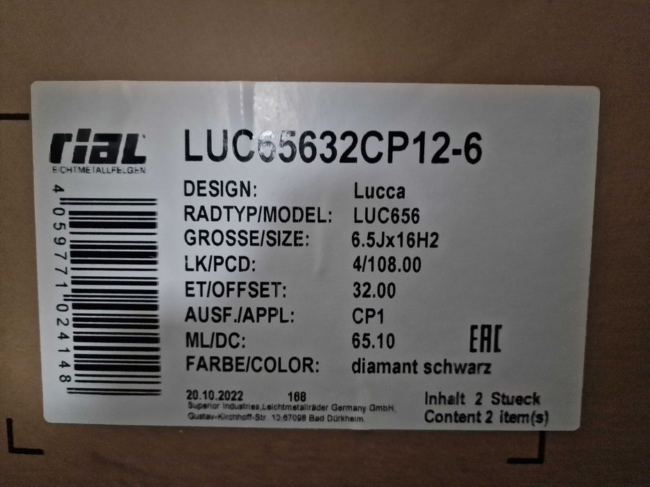 NOWE oryginalne alufelgi OPEL 16" 4x108 Mokka Crossland CorsaF- Czarny