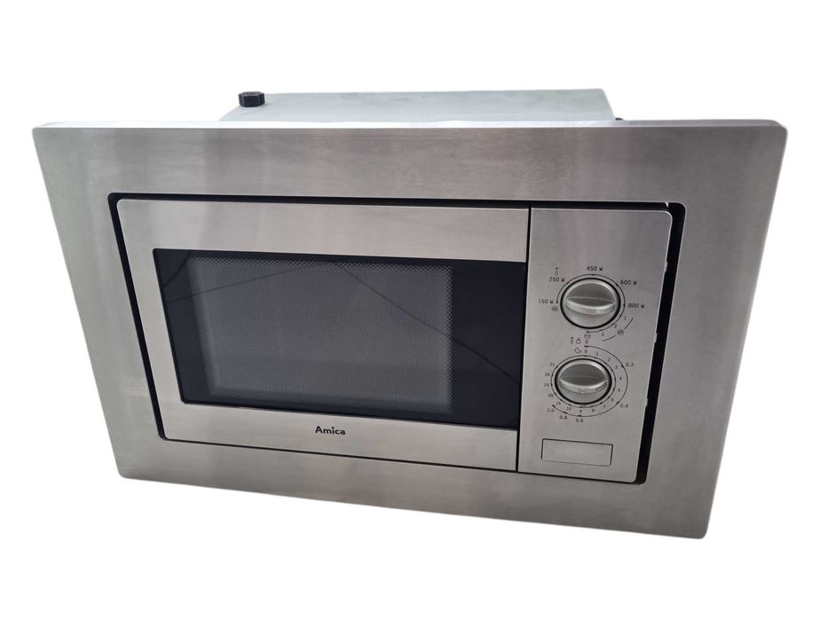 Kuchenka mikrofalowa do zabudowy Amica amm 20 bim – srebrna / inox