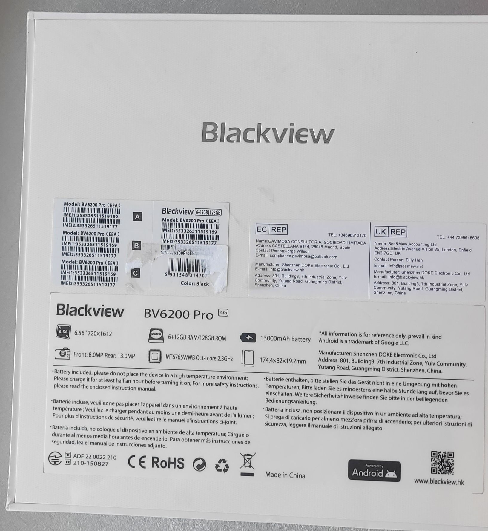 Смартфон Blackview BV6200 Pro 6/128