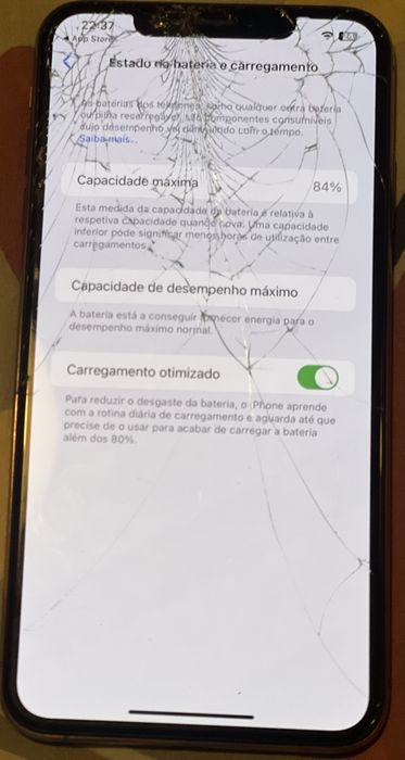 IPhone Xs Max, tela frente partida