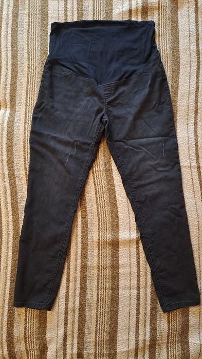 Штани чорний джинс стрейч для вагітних