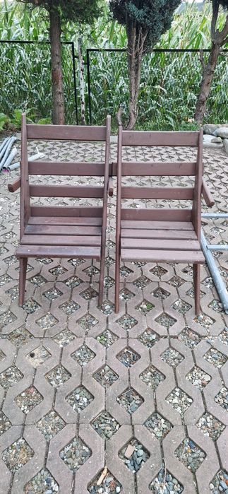 7 Krzeseł ogrodowych drewniane składane
