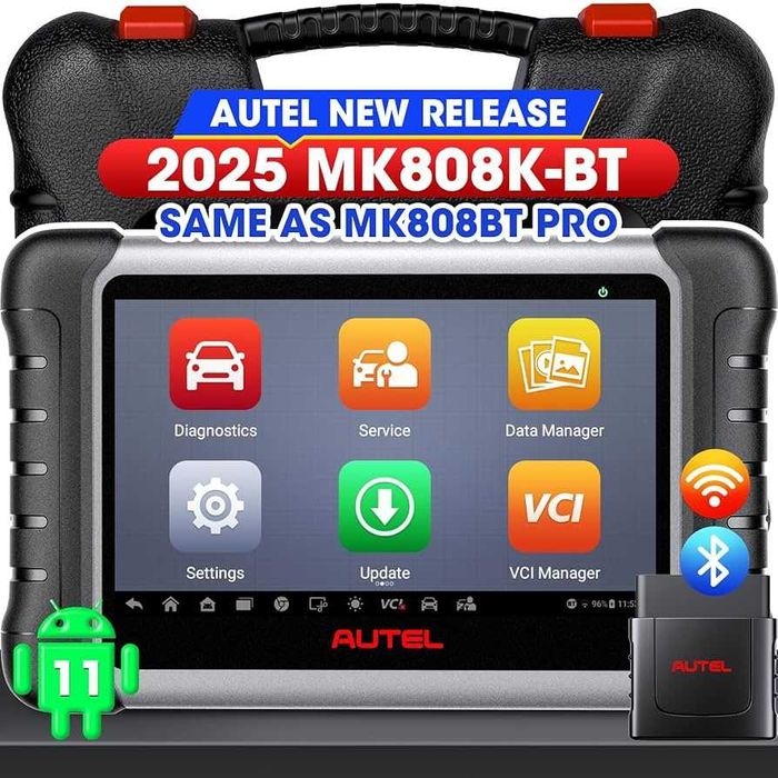 Máq. diagnóstico auto Autel MaxiCOM MK808K-BT Original Português