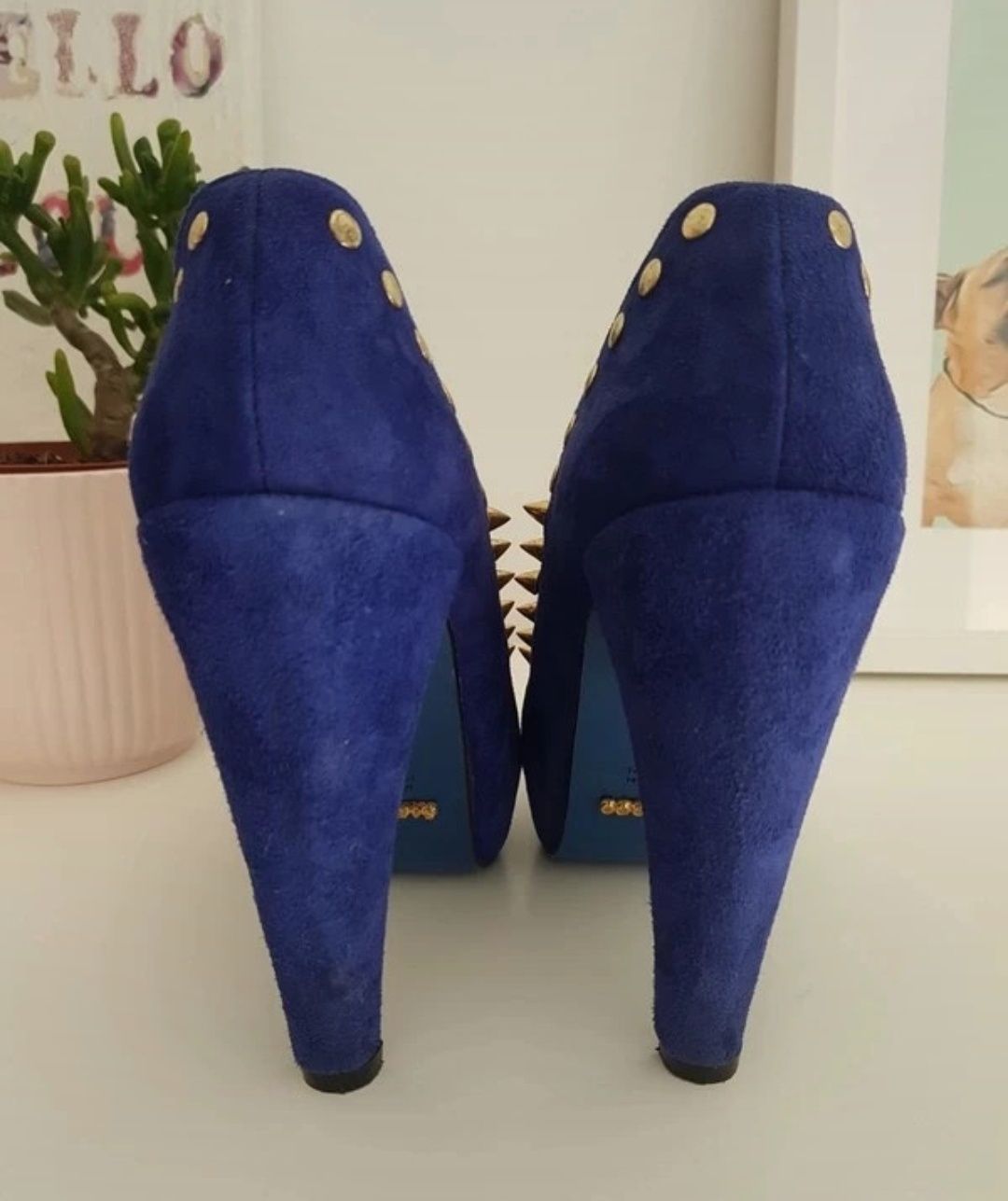 Sapatos camurça azul Sahoco