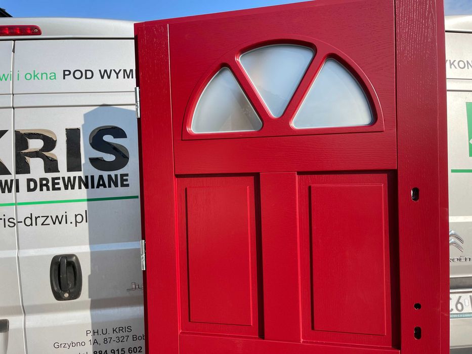 Drzwi zewnętrzne drewniane ocieplane Na wymiar montaz cała Polska