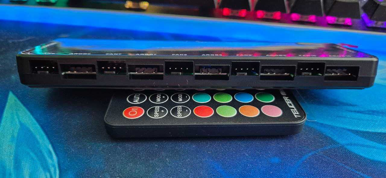 ARGB контроллер, ARGB Controller, 2 in 1 Fan HUB Adapter, Фан хаб