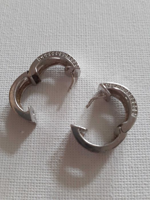 Brincos vintage prata maciça e zircónias ESPRIT