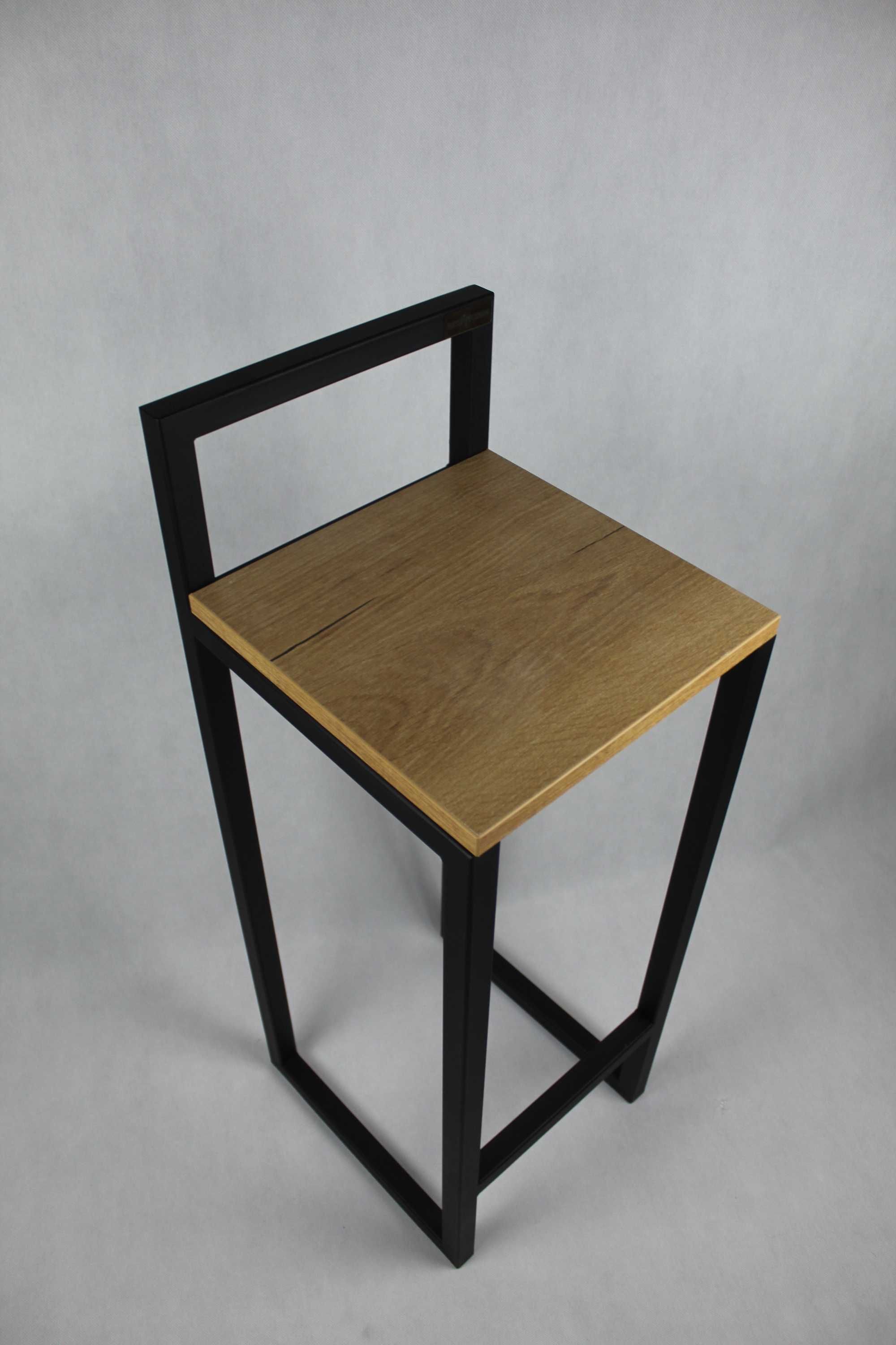 Stelaż metalowy hoker stołek z oparciem styl Loft industrialny