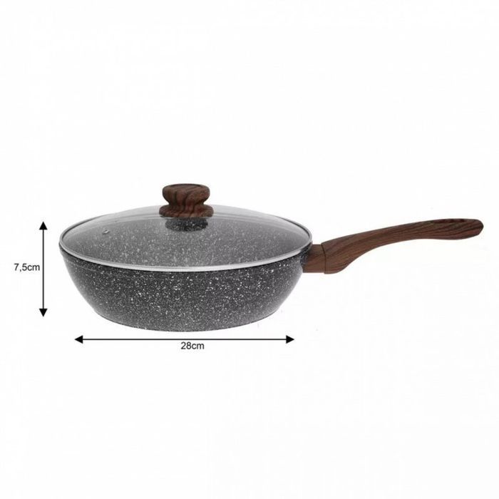 wok granitowy 28cm granit wood kinghoff kh-1584
