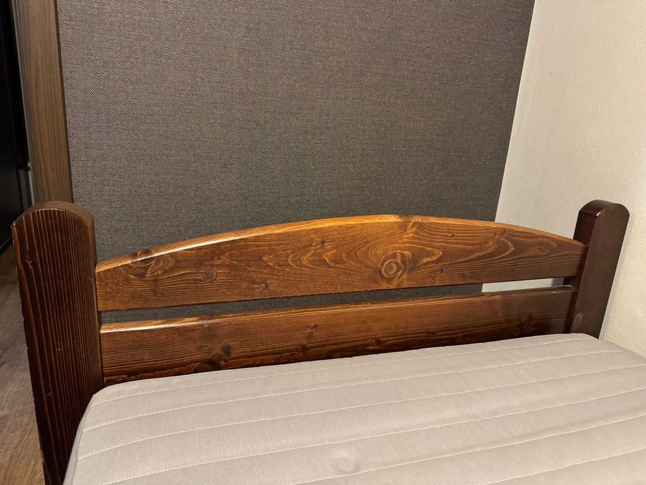 Łóżko drewniane z materacem IKEA SULTAN 200x90