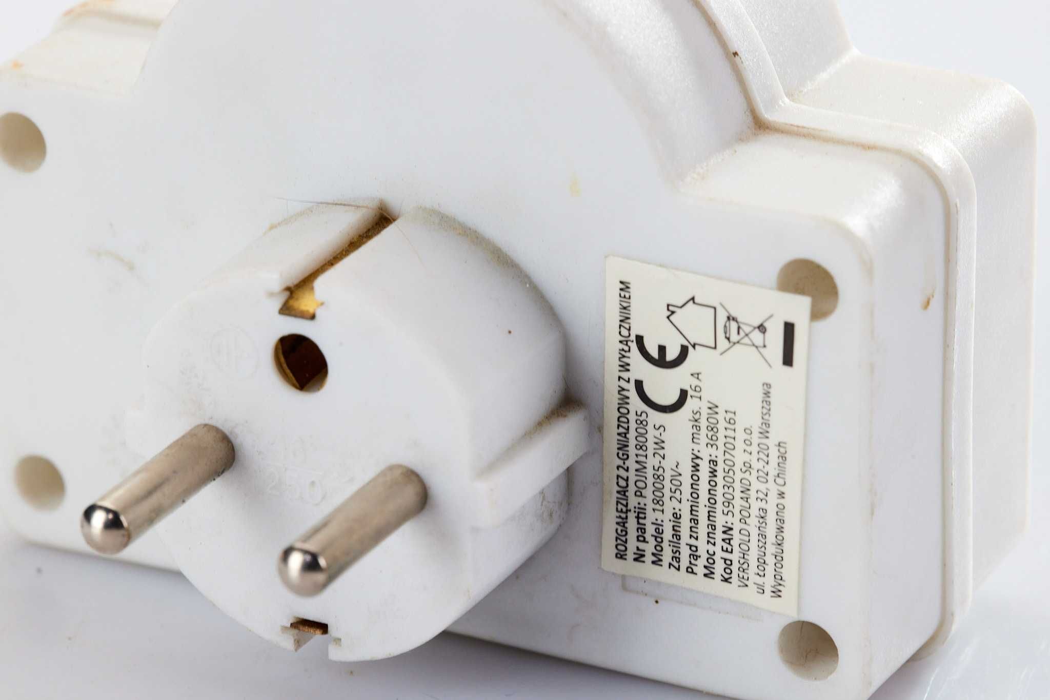 rozgałęziacz 2-gniazdowy z wyłącznikiem złodziejka elektryczna