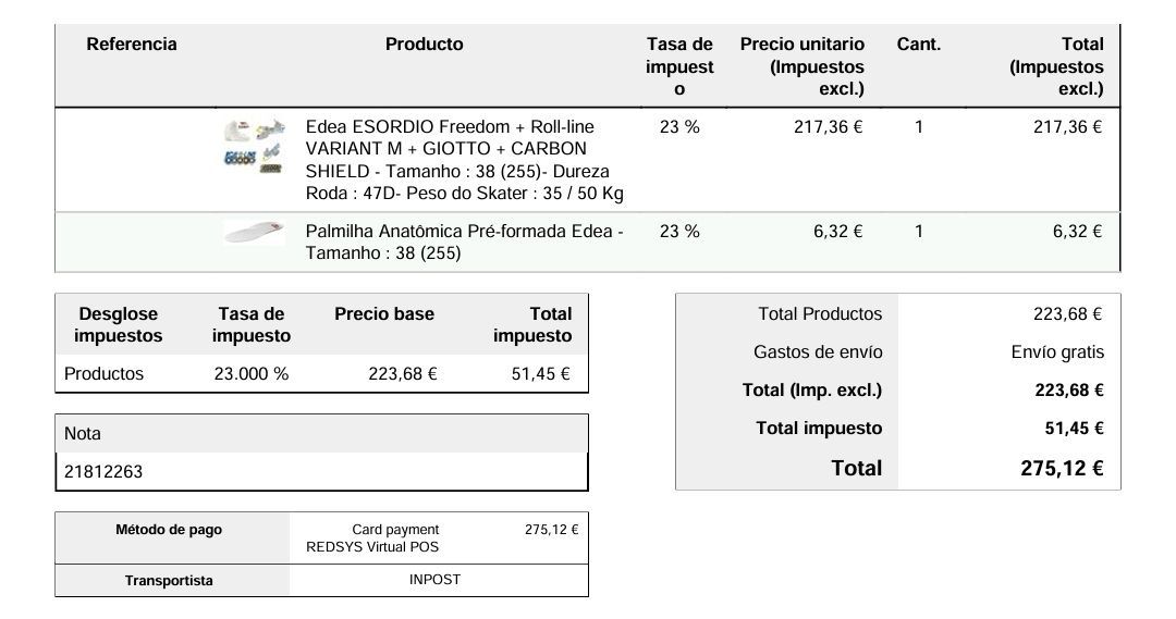 Patins Edea Esordio 255 c/ Base Variant M