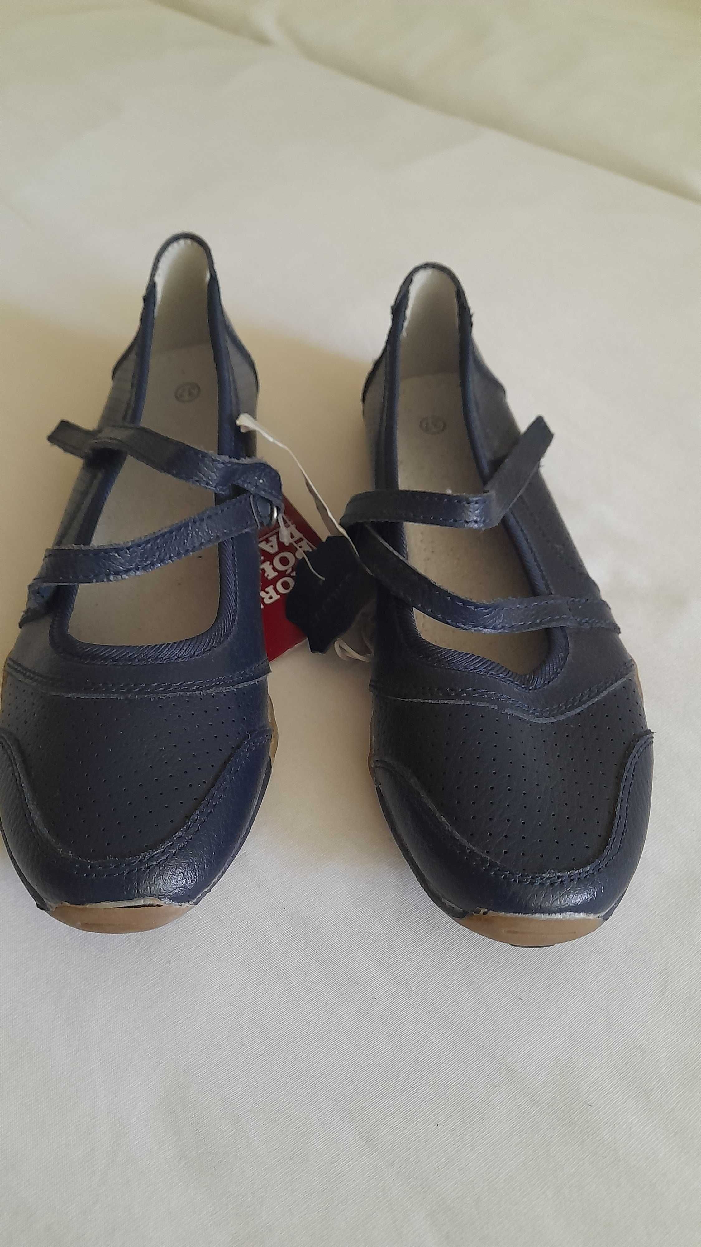 Buty damskie (baleriny), rozmiar 37, skóra, nienoszone