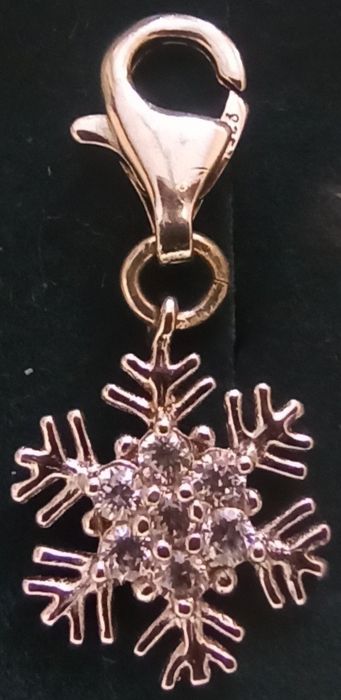 Srebrna zawieszka, charms śnieżynka do bransoletki