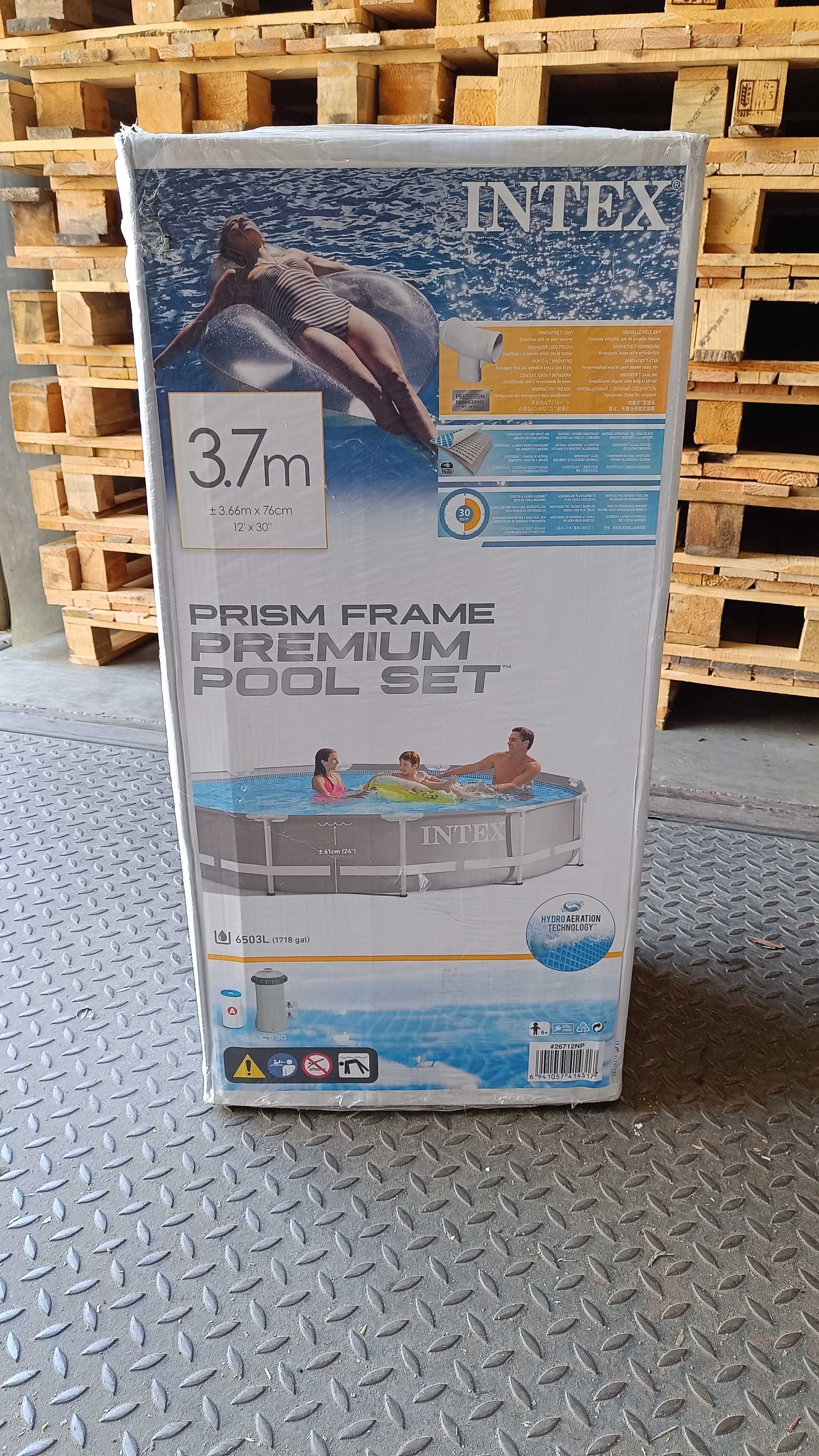 Kurier GRATIS,Intex 26712NP Basen stelażowy Prism z pompą 366cm x 76cm