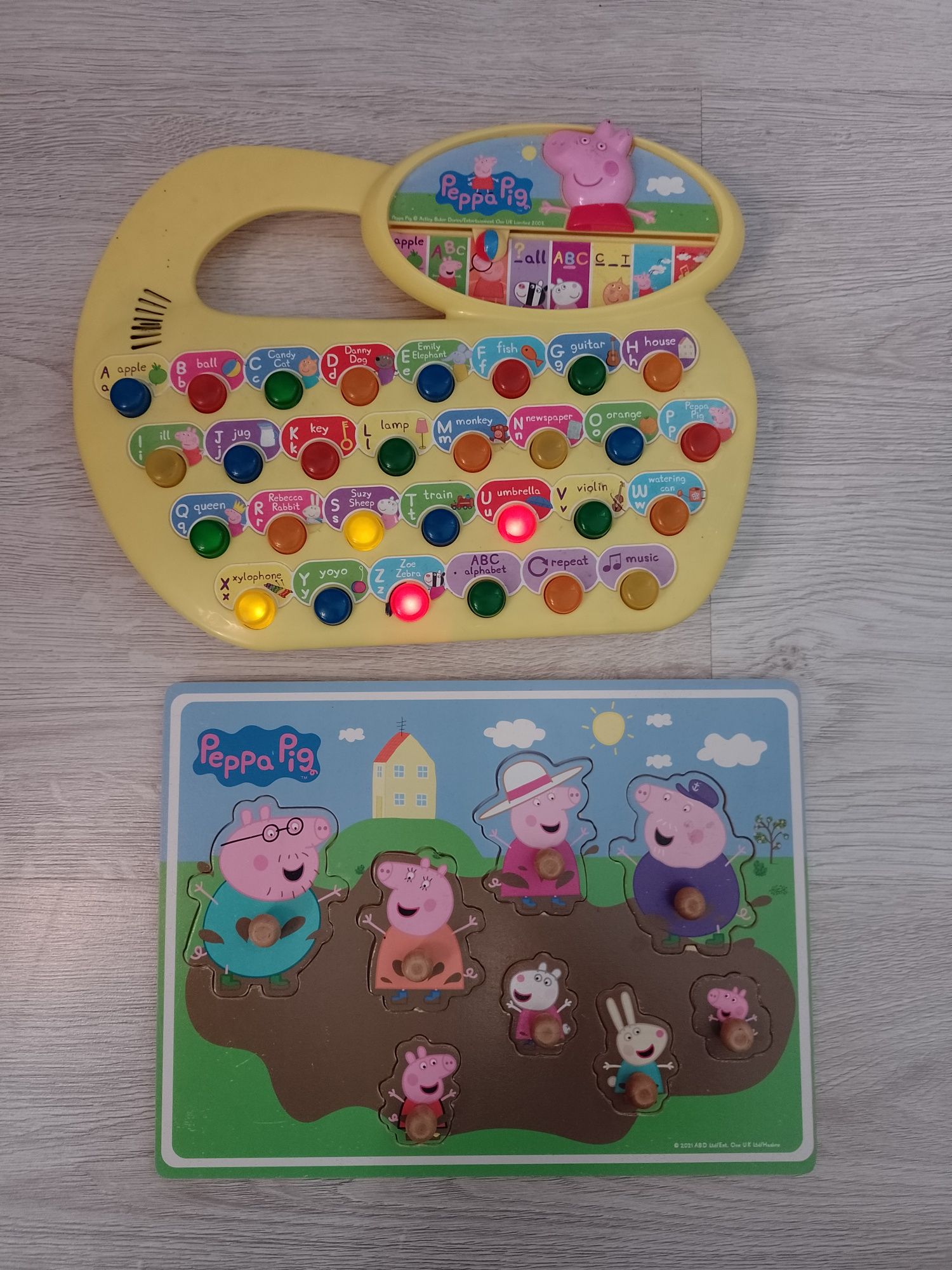 Zestaw świnka Peppa Pig gra edukacyjna nauka angielskiego układanka dr