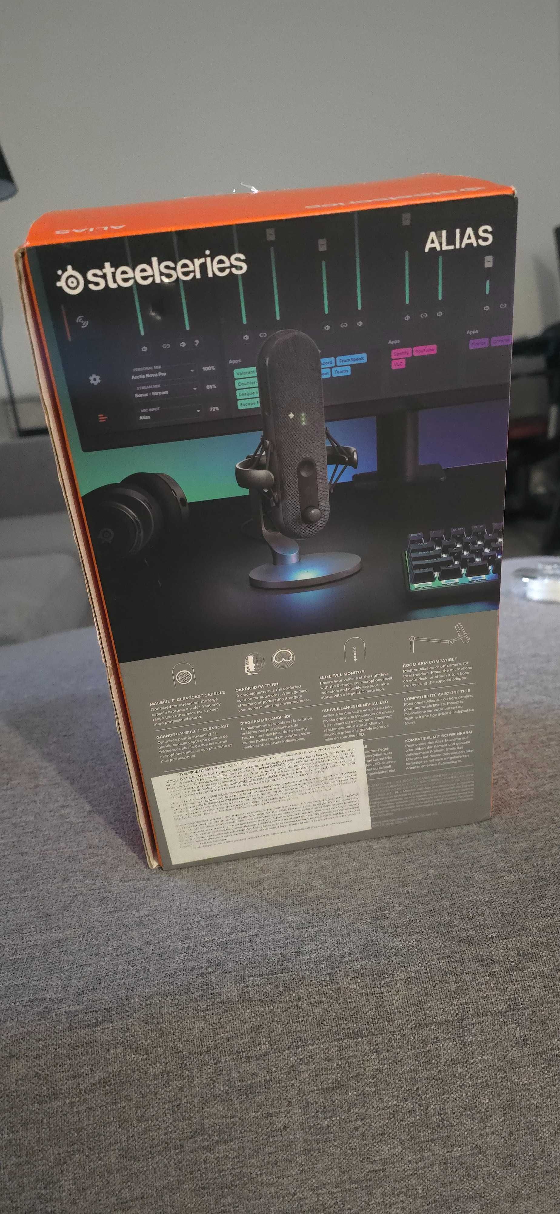 Microfone Condensador SteelSeries Alias RGB USB Preto
