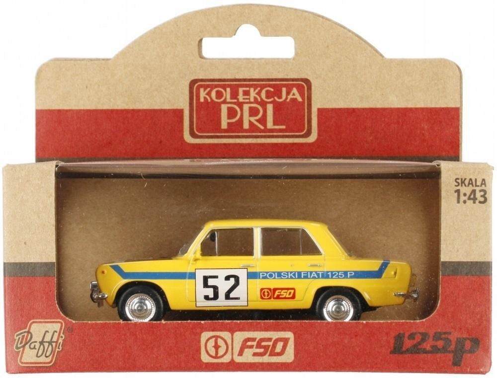 Kolekcja Prl Fiat 125p Rally Żółty, Daffi