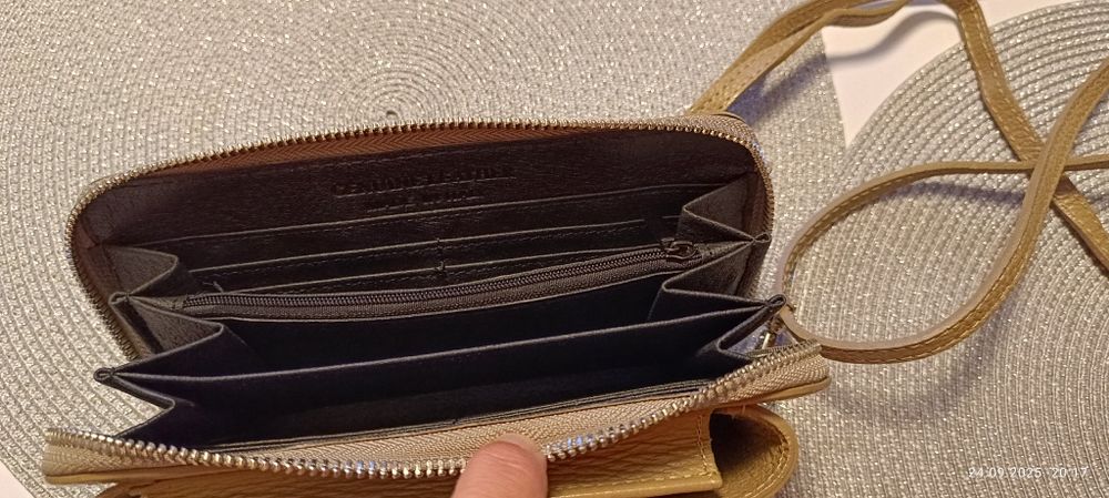 Torebka włoska skóra portfel i na telefon