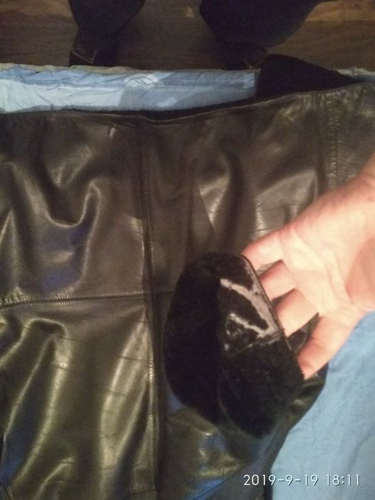 Зимняя мужская кожаная куртка