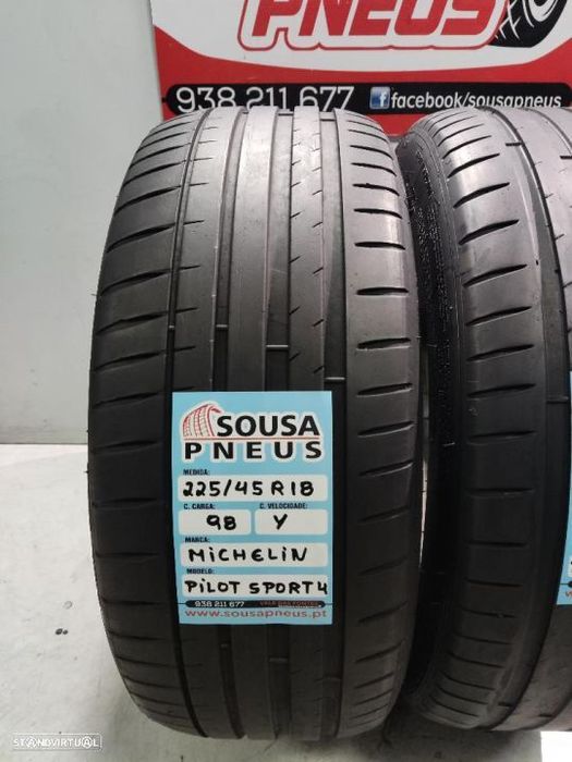 2 pneus semi novos 225-45r18 michelin - oferta dos portes 120 EUROS