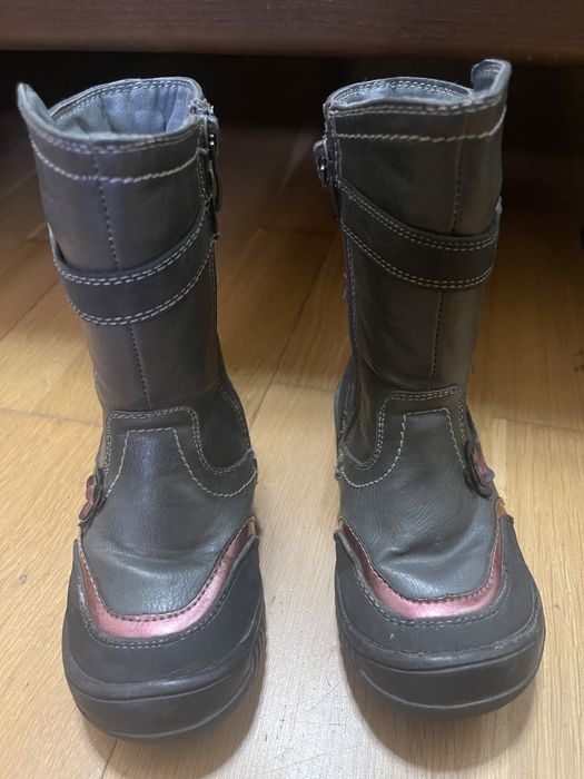 Детские кожаные сапоги внутри мех