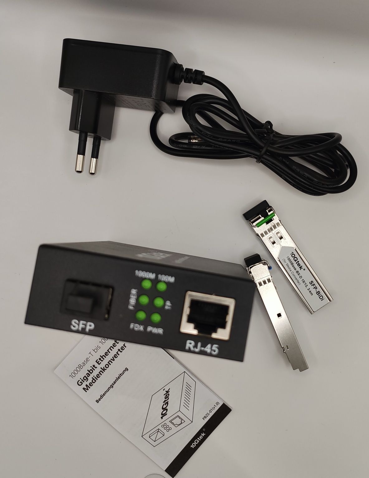 Медіаконвертор 10 gtek плюс два модуля sfp