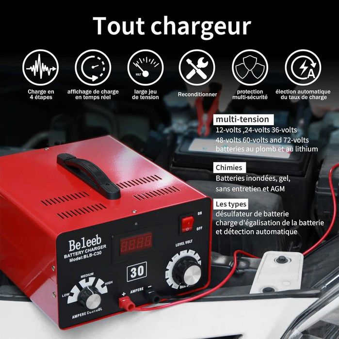 Зарядний пристрій Hugoome Beleeb Series C30 12V 24V 36V 48V 60V 72V