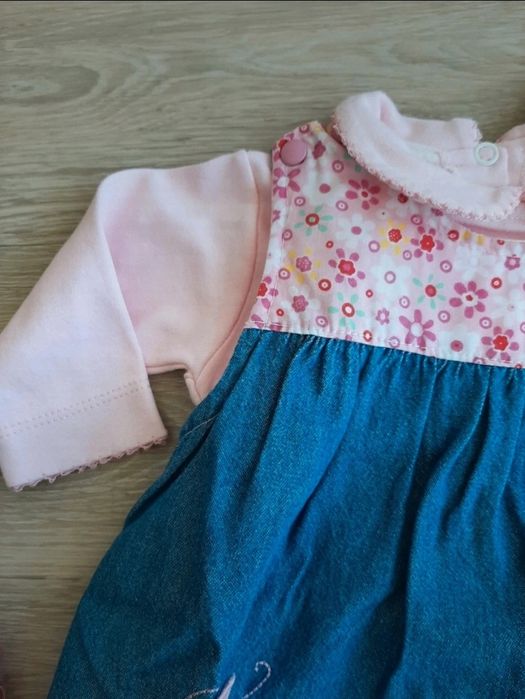 Conjunto Vestido borboleta + Camisola 3-6m