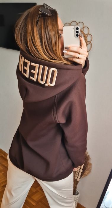 Czekoladowa ocieplana bluza oversize jesien Varlesca chicaca XS - XL