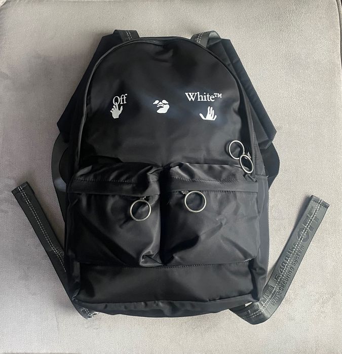Off-White czarny plecak z logo Off White