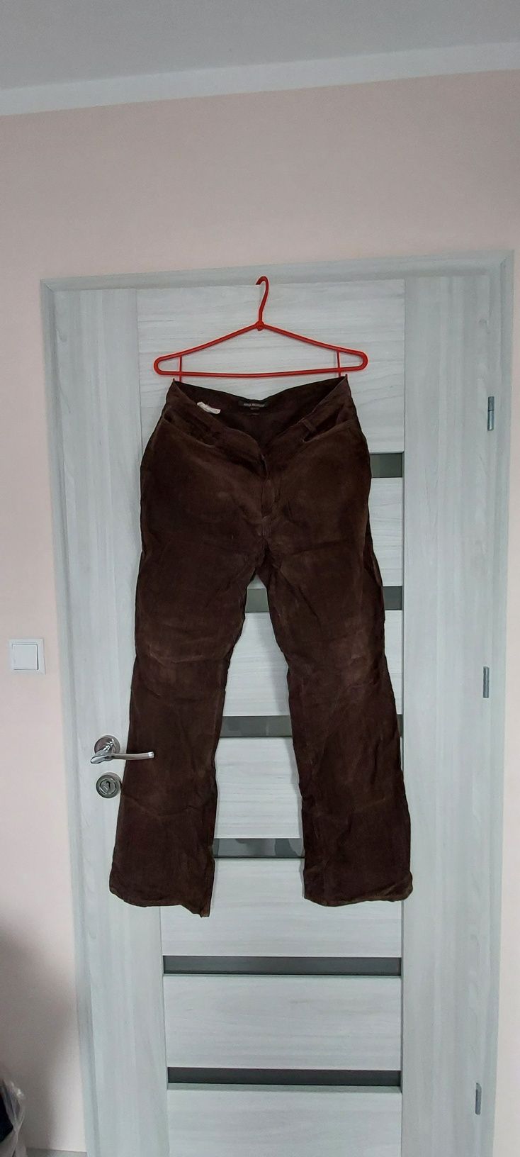 Spodnie xl brązowe męskie ze sztruksu szerokie nogawki anna montana