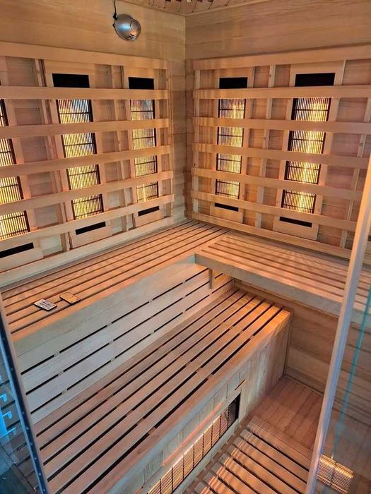 Sauna SZKLANA infrared 6os narożna infrarot kwarcowe lampy JAK NOWA!!!