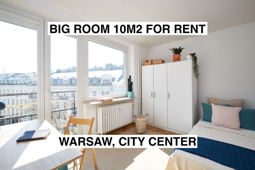 Duży pokój 10m2 PLAC TRZECH KRZYŻY Centrum Vitkac Mokotowska