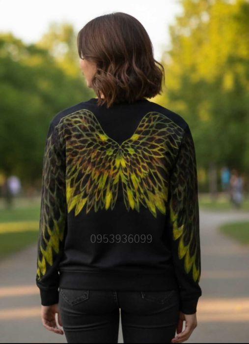 Толстовка, світшот з ручним розписом, кастом.