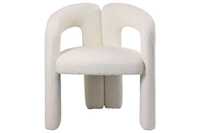 Fotel designerski Boucle M, elegancki, wygodny,biały