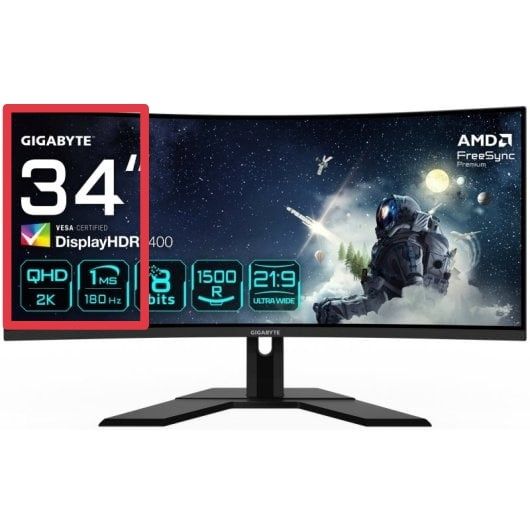 Monitor Curvo Gigabyte G34WQC VA 34" UWQHD 21:9 144HZ [DANIFICADO]